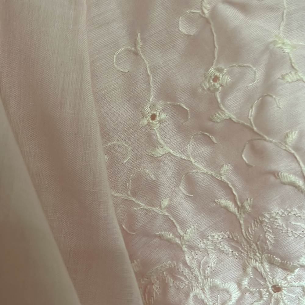 Gilligan & O'Malley Pink Vintage BedJacket white embroidery ribbon detail size S - Picture 10 of 11